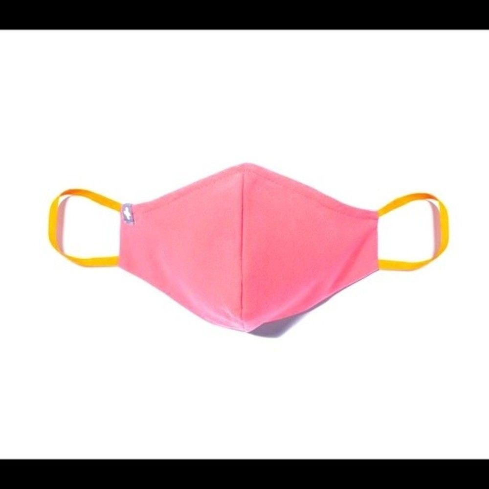 Figs Pink Face Mask with Yellow Straps